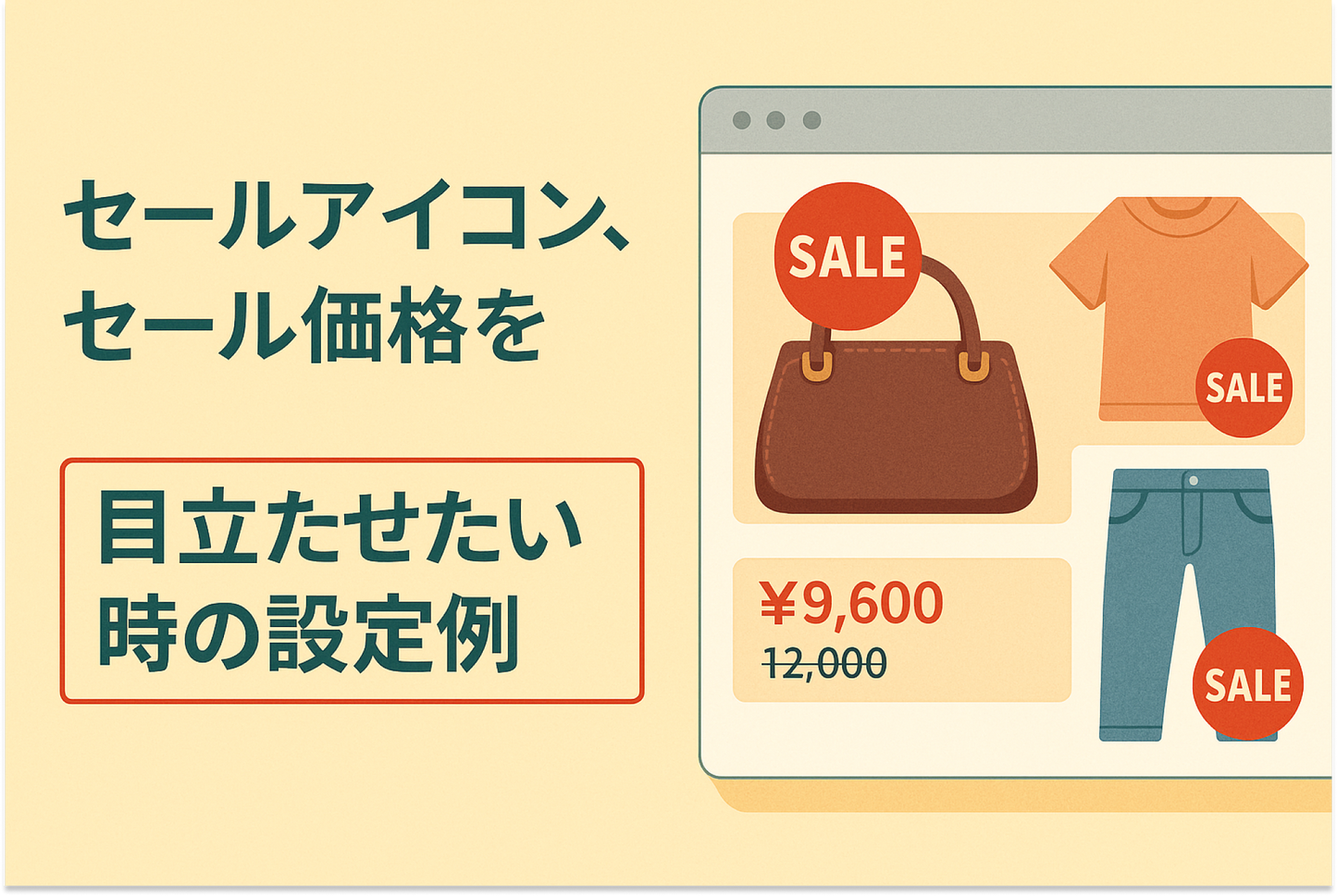 Shopifyのテーマ「Dawn」のコレクションページ・商品ページでセールアイコン、セール価格を目立たせたい時の設定例