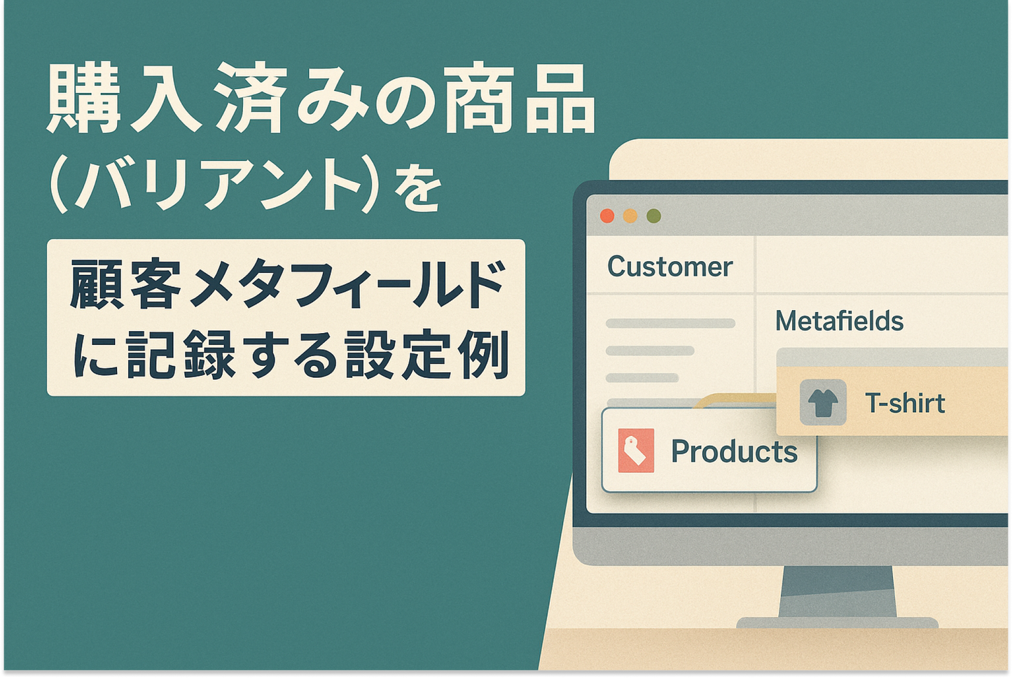 Example of setting up Shopify Flow to record purchased products (variants) in customer meta fields