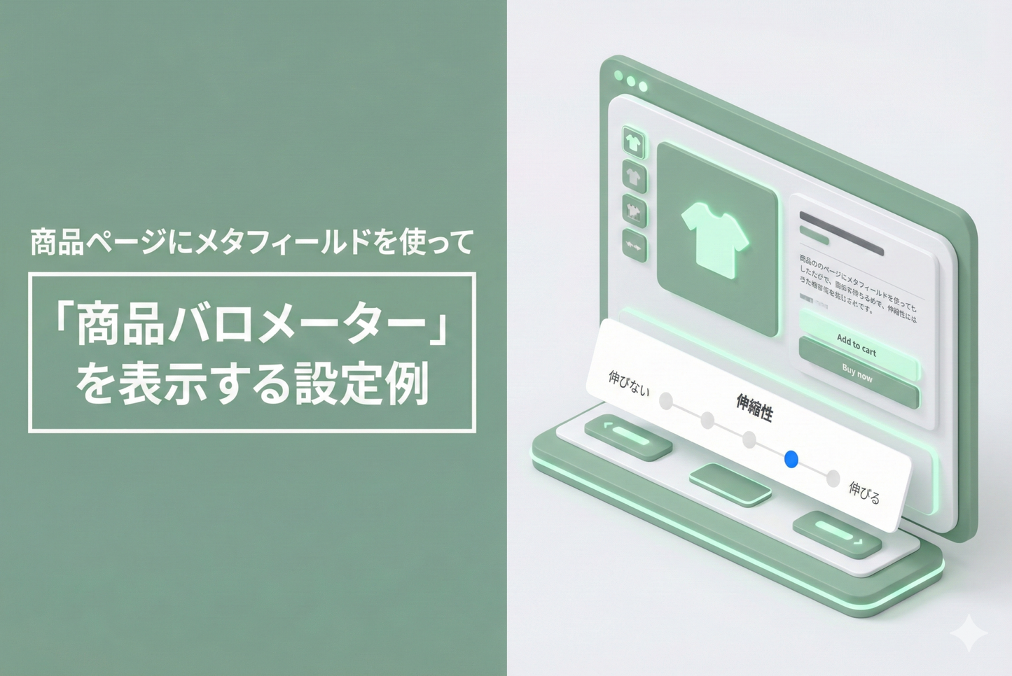 An example of how to display a "product barometer" on a product page using metafields in the Shopify theme "Rise/Dawn" to show product features at a glance.