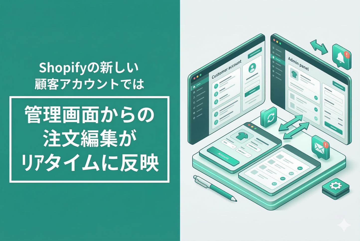 新しい顧客アカウント 注文編集リアルタイム反映 サムネイル