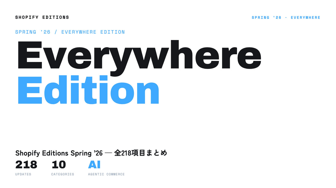 Shopify Editions Spring 26 全まとめ — Everywhere Edition