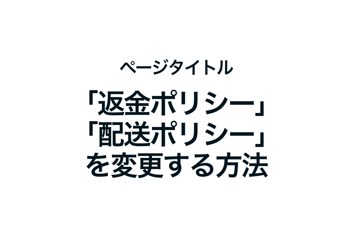 Shopifyのページタイトル「返金ポリシー」と「配送ポリシー」を変更する方法