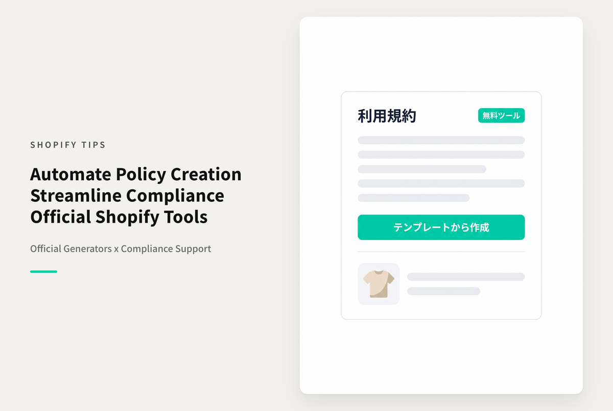 Shopifyの公式サイトで提供されているポリシーページのジェネレーター