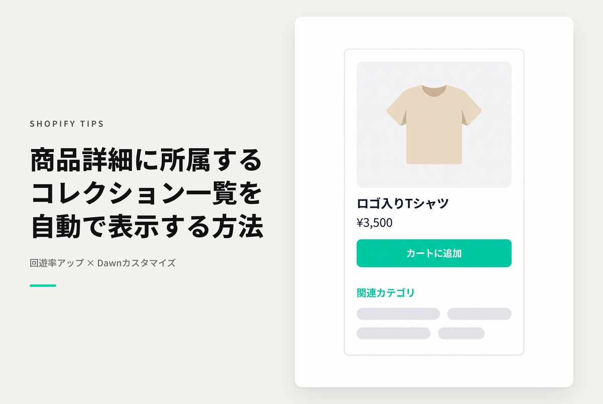 【Dawn】Shopifyで商品詳細にその商品が属するコレクションの一覧リンクを表示する方法