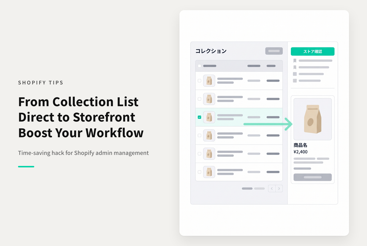 Shopifyの管理画面のコレクション一覧から直接ストアフロント側のページを表示するブックマークレット