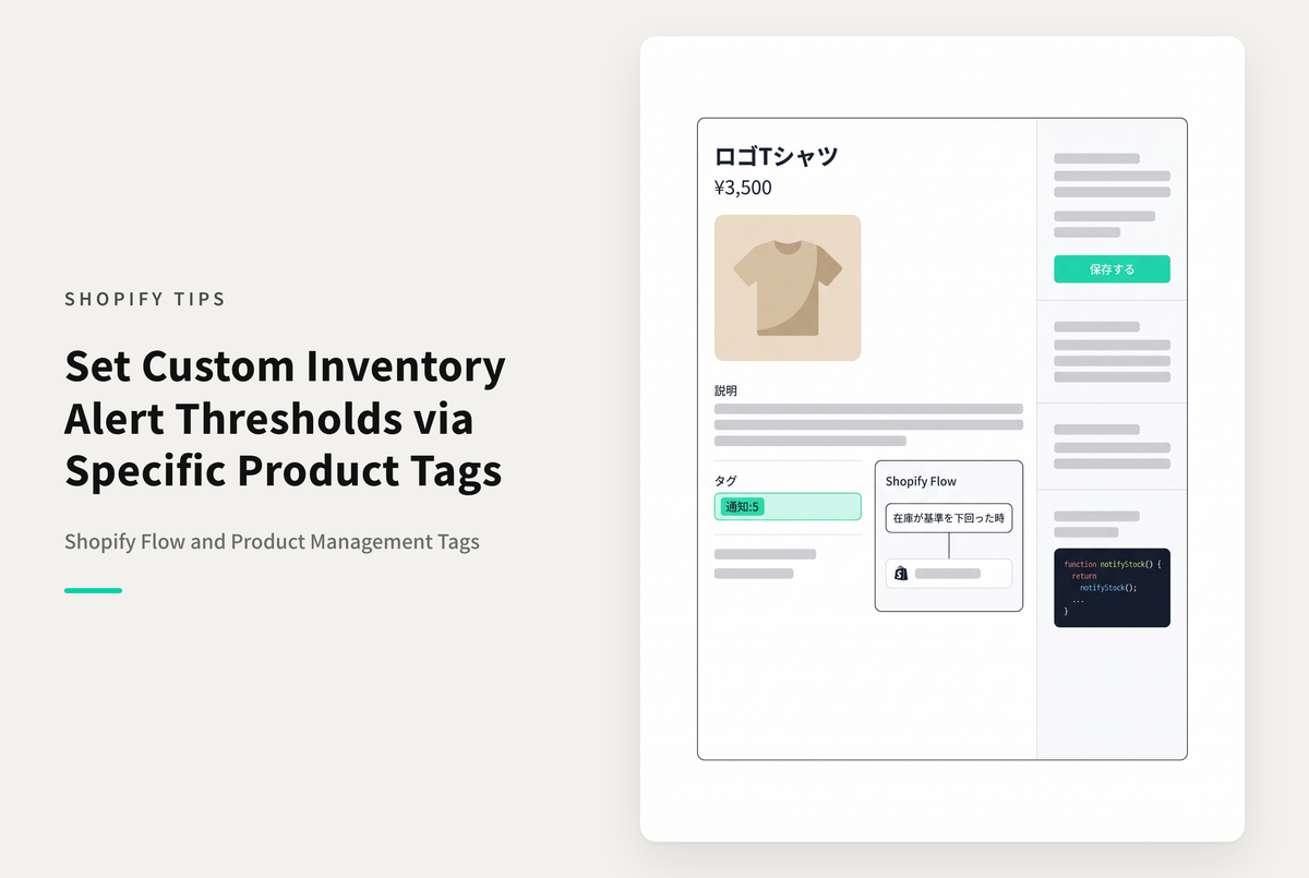 Shopifyで商品ごとにあらかじめ指定しておいた在庫数を下回ったら管理者宛通知を送る方法