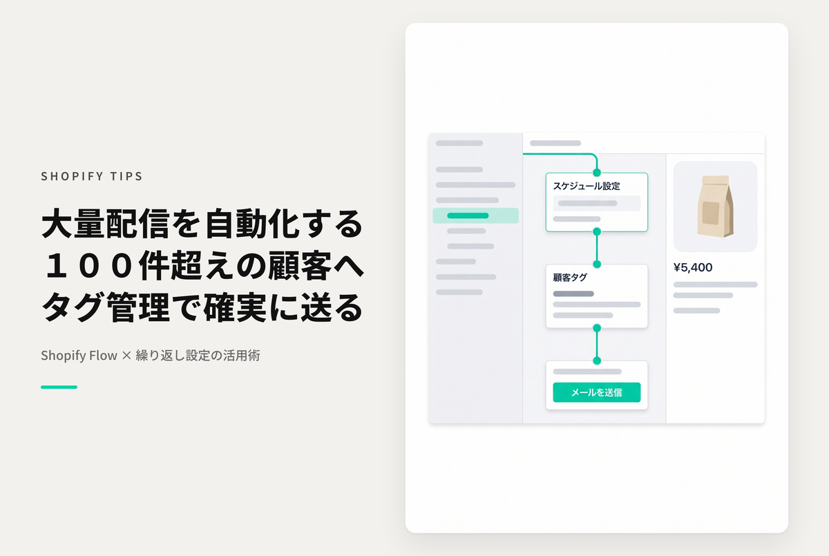 ShopifyのShopify Flowでスケジュールされたメール配信を行う際に１回の配信で100件以上送信対象が存在する場合の設定例