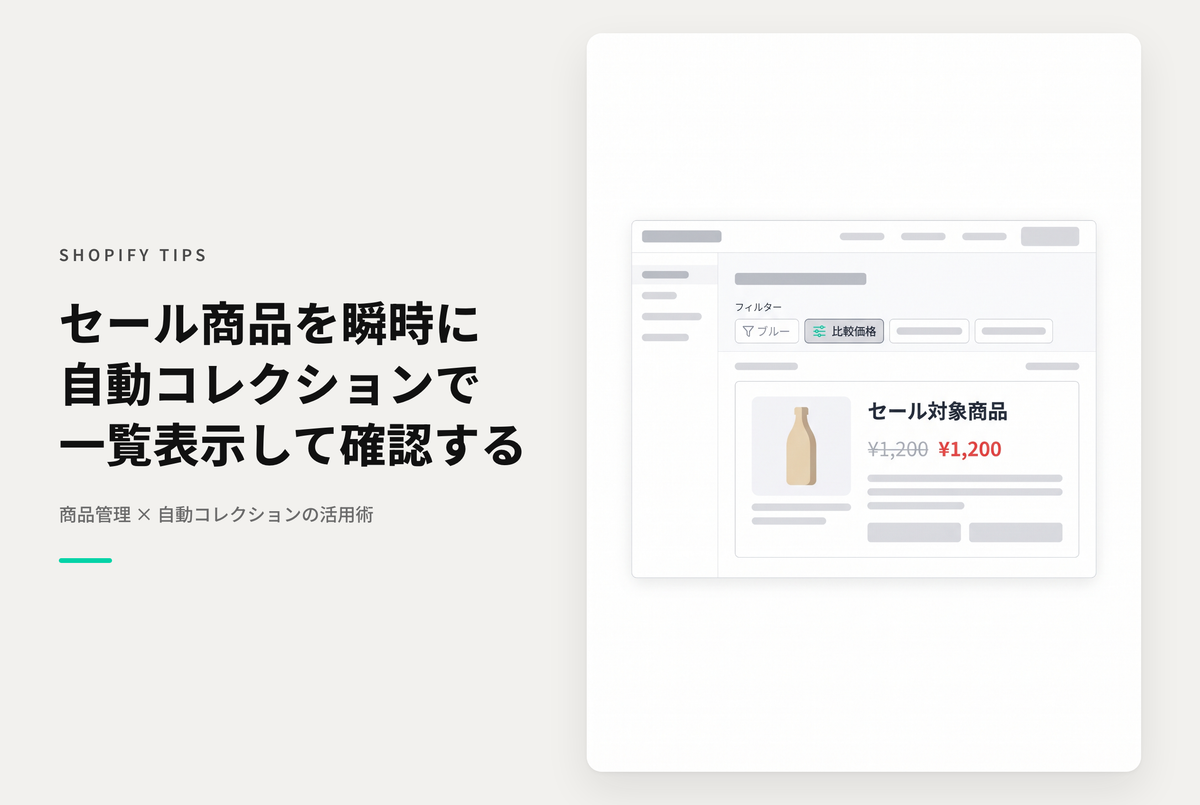 Shopifyの商品管理画面でセール中の商品を確認する方法