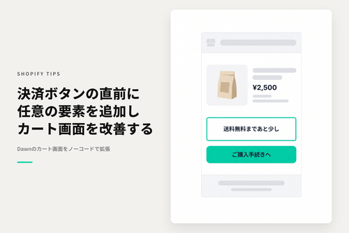 【Dawn】Shopifyの⁨⁩テーマ「Dawn」のカート画面で「ご購入手続きへ」のボタンの直前に任意のHTMLを表示したい時の設定例