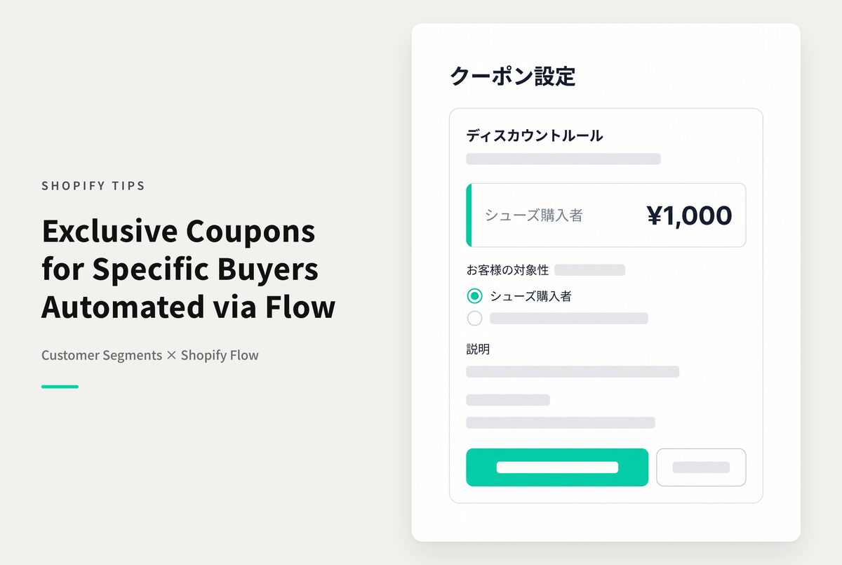 Shopifyで特定の商品を購入した顧客だけ使えるクーポンの設定例