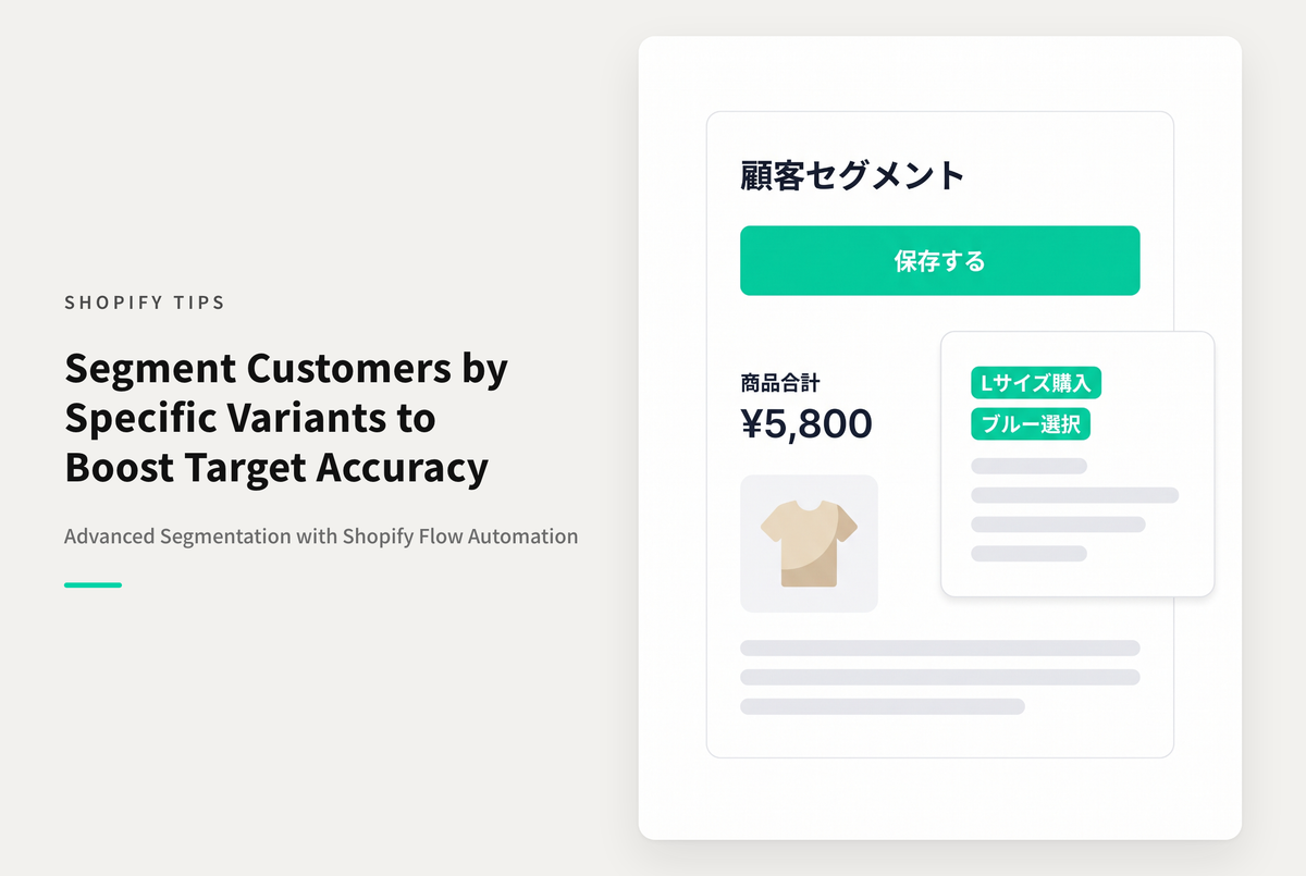 Shopifyで特定商品バリアントを購入した顧客セグメントを作成する設定例