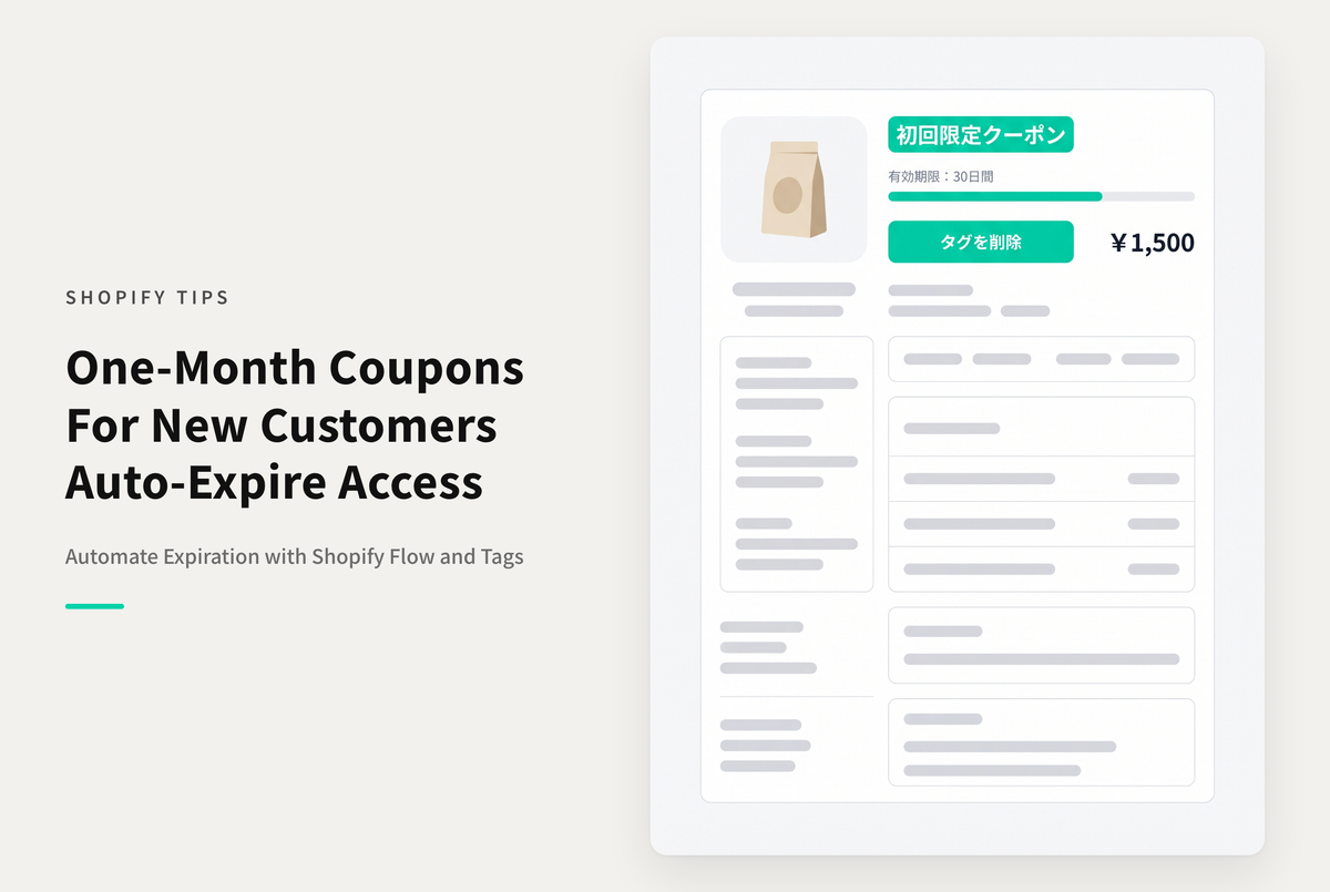 Shopifyで「新規会員登録後１ヶ月間有効なクーポン」配布キャンペーンの設定例