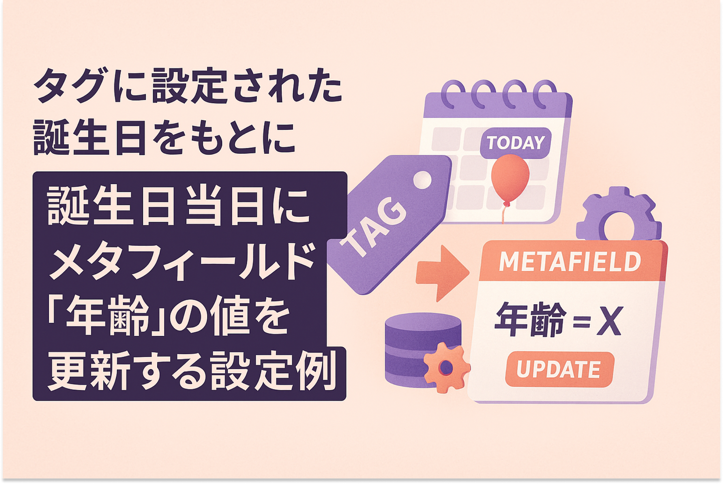 Shopifyでタグに設定された誕生日をもとに誕生日当日にメタフィールド「年齢」の値を更新するShopiry Flowの設定例