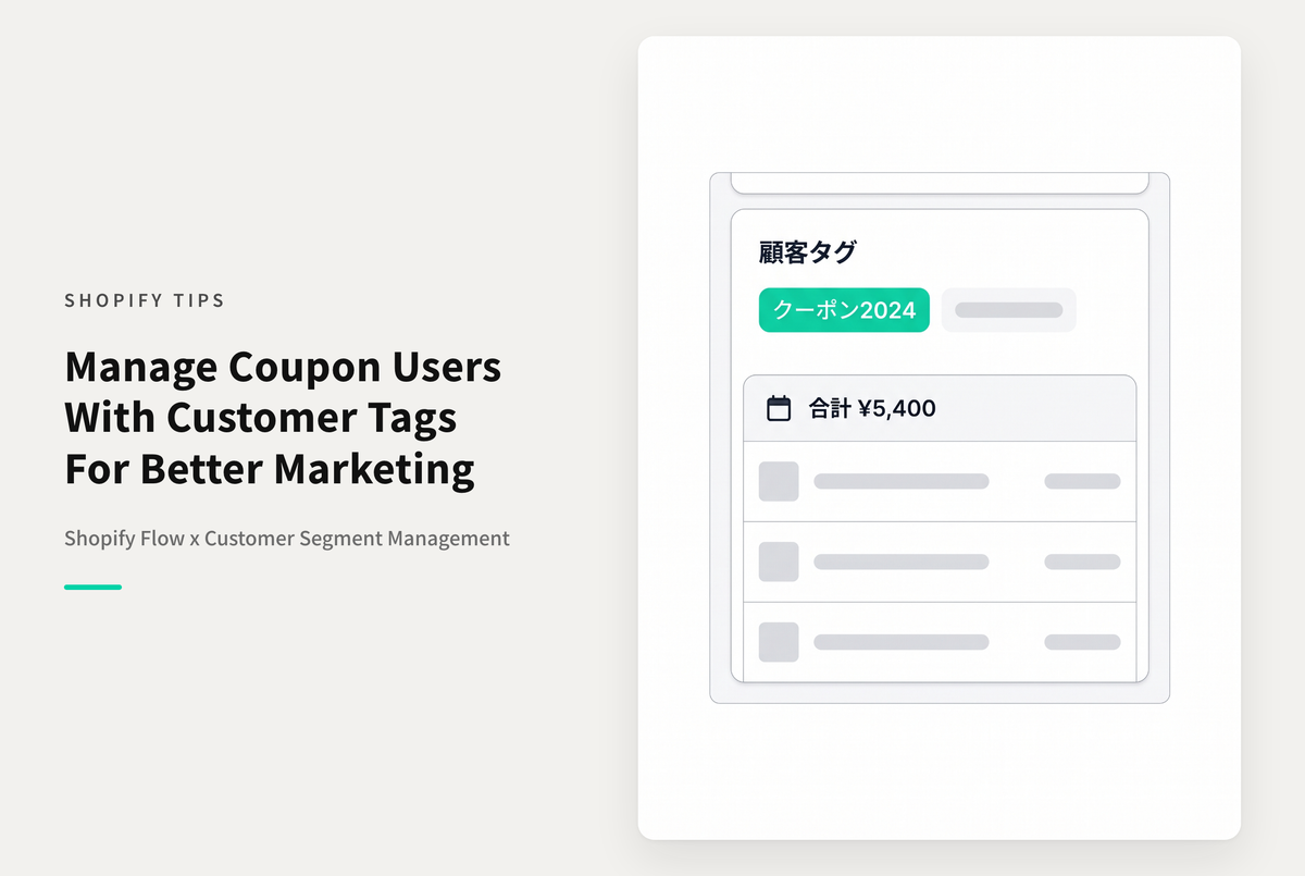 Shopify Flowを使って注文時に使われたクーポンコードを顧客タグに追加する設定例
