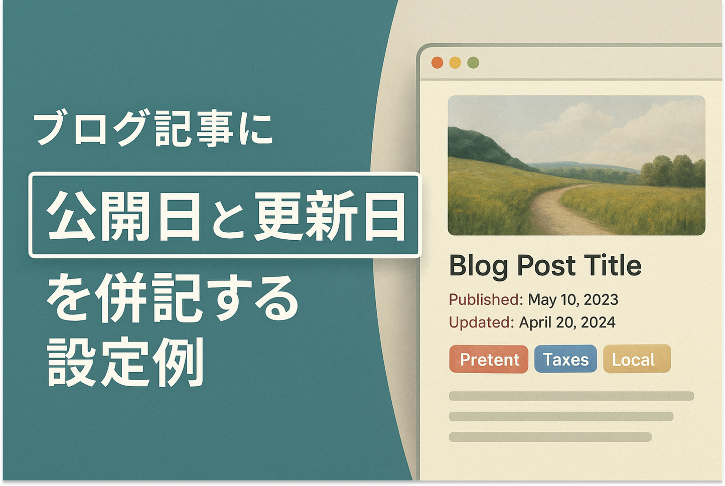 Example of setting up Shopify to display both the published date and updated date on blog posts for the themes "Dawn" and "Rise"