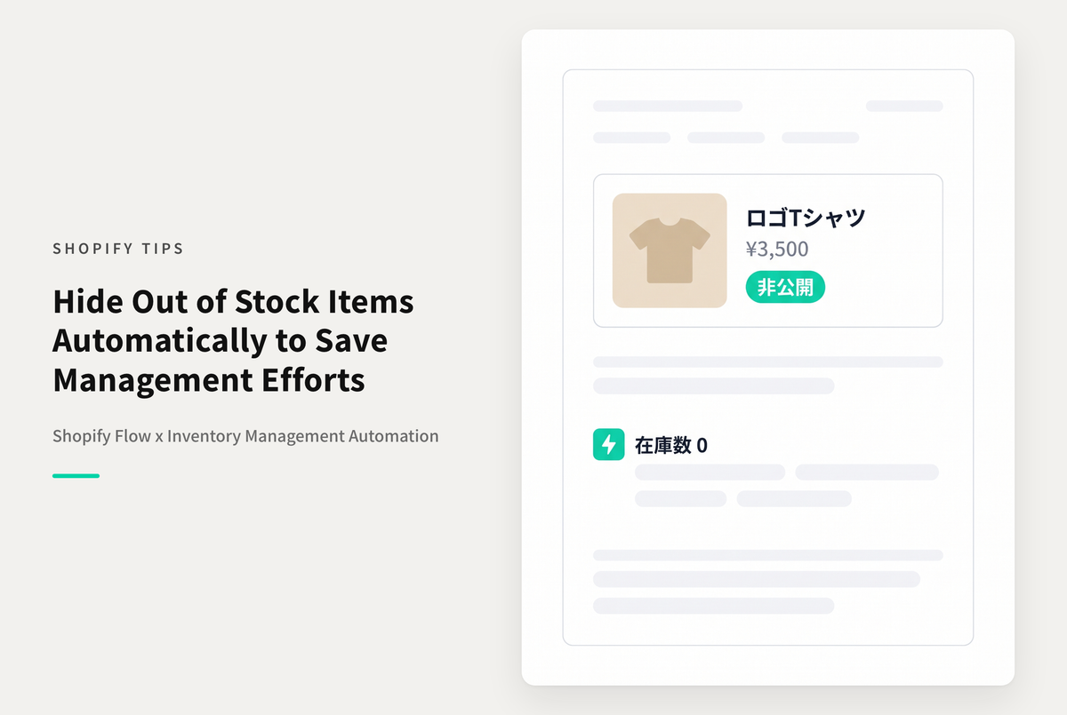 Shopifyで在庫が0以下になったら自動で非公開化するFlow