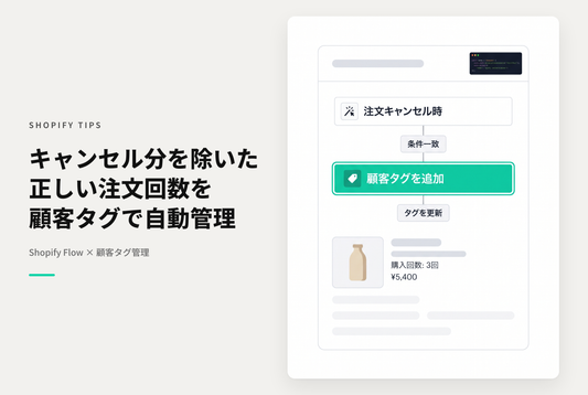 【Dawn】Shopifyでキャンセルされた分をマイナスした正しい注文回数で合計注文回数を顧客タグとして付与する設定例
