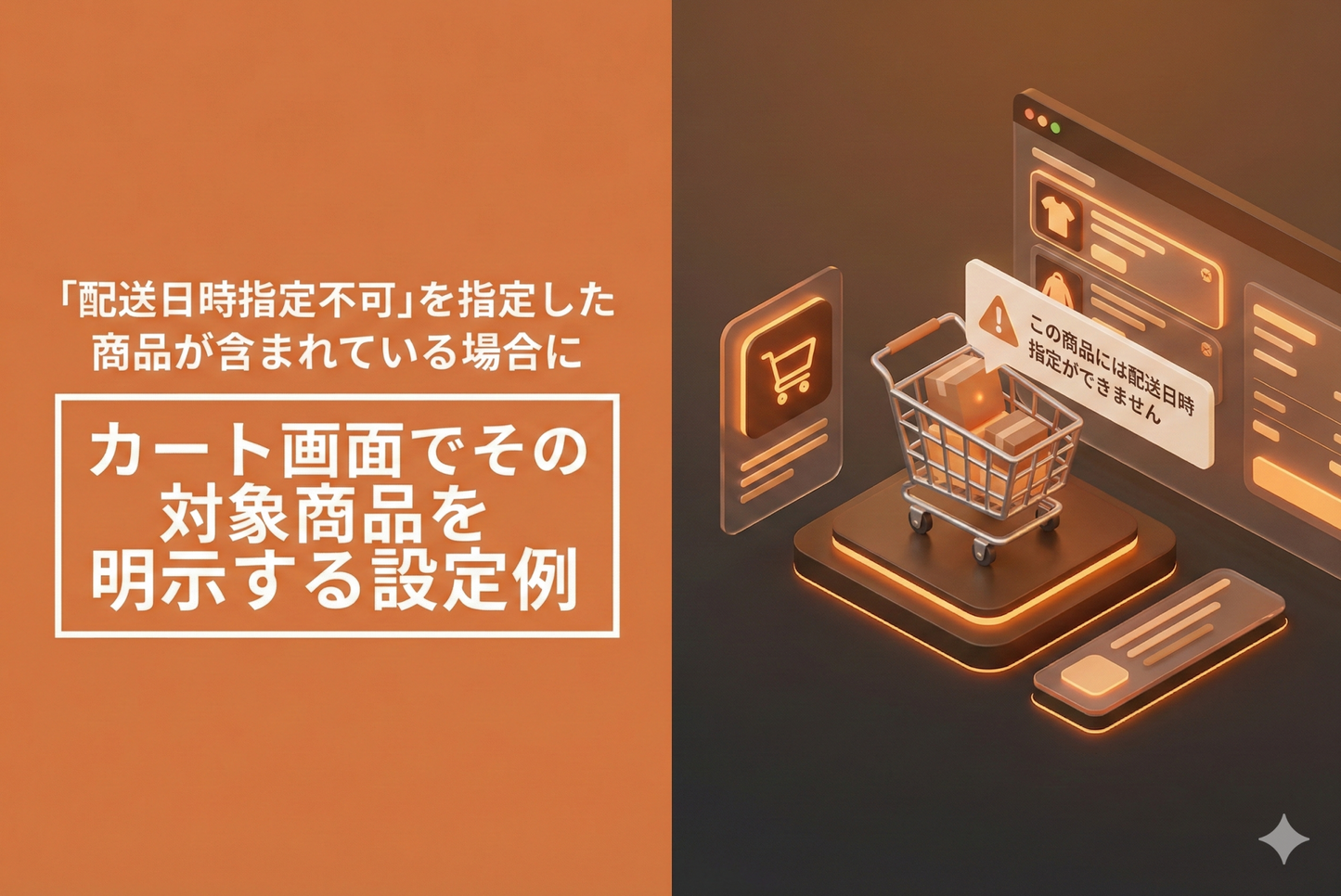 Shopifyのテーマ「Rise/Dawn」のカートページで配送日時指定不可の対象商品をカート画面で確認できるようにする設定例