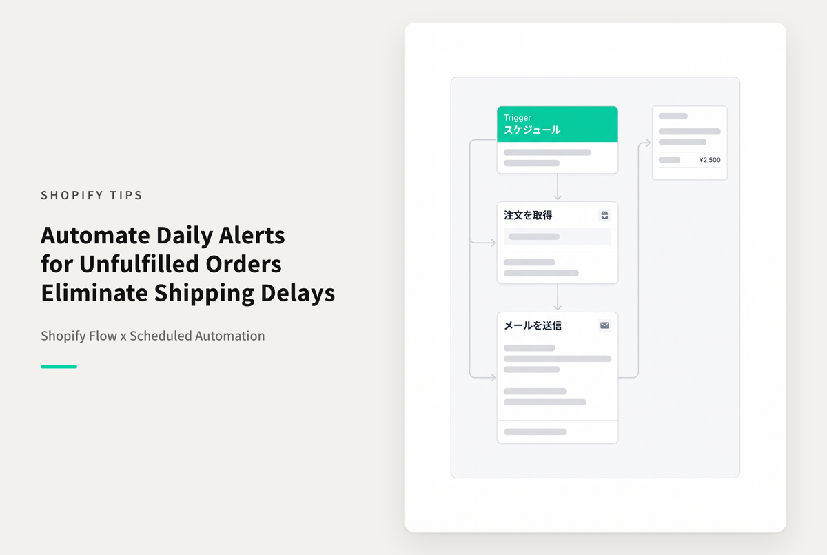 ShopifyでShopify Flowを使って未発送の注文状況を定期通知する設定例