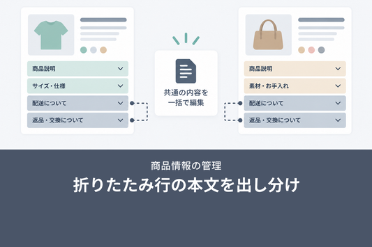 折りたたみ行の本文を出し分け — 商品情報の管理