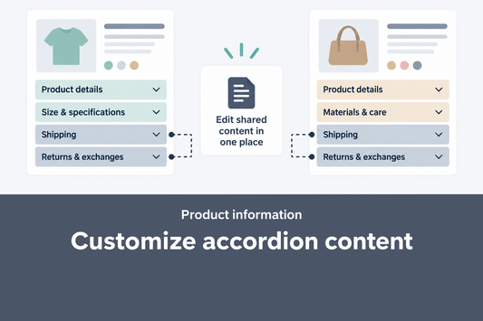 Customize accordion content — Product information