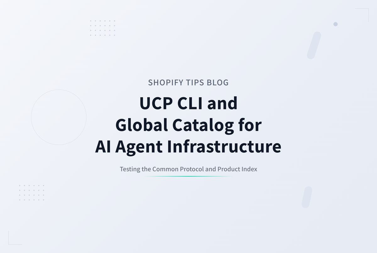 Shopify が公開した UCP CLI と Global Catalog ── AI エージェント向け商品検索インフラを試してみた